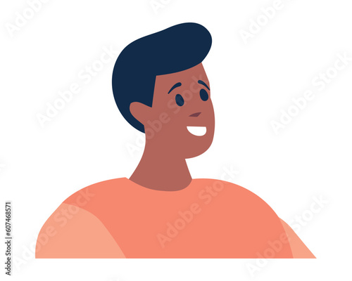 young afro man wearing shirt character