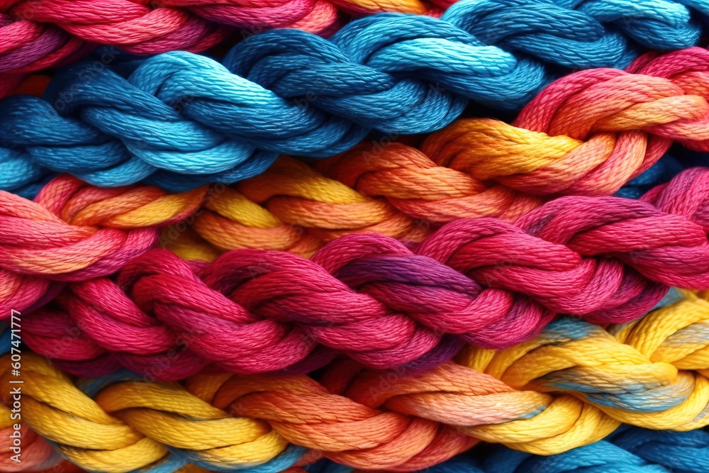 Detailed shot of colorful rope