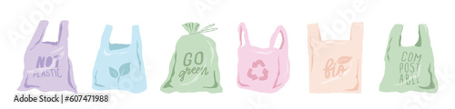 Compostable and biodegradable bags. Eco-packaging
