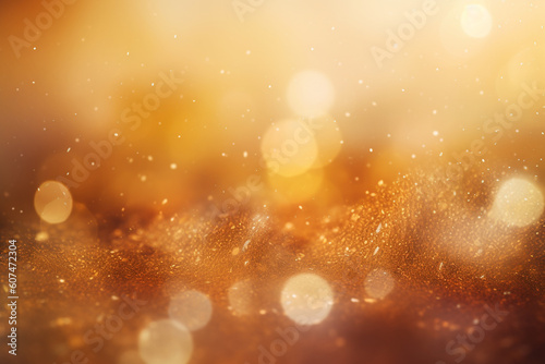 Golden glitter and shiny sparkle background. Generative AI © marcin jucha
