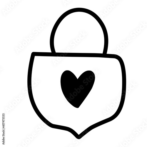 Wedding Doodle Icon. Hand drawn vector wedding symbols and signs on white background