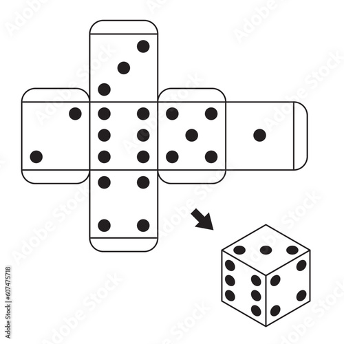 Vector Illustration Of Dice Template