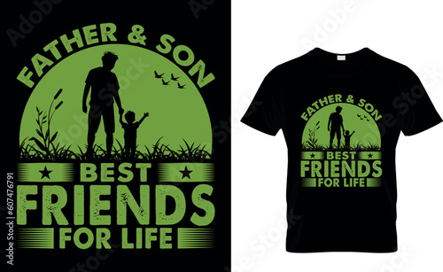 Schilderij op canvas Father's Day T-Shirt Design
