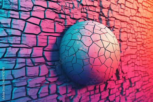 Colorful 3D Abstract Ball Stone Background