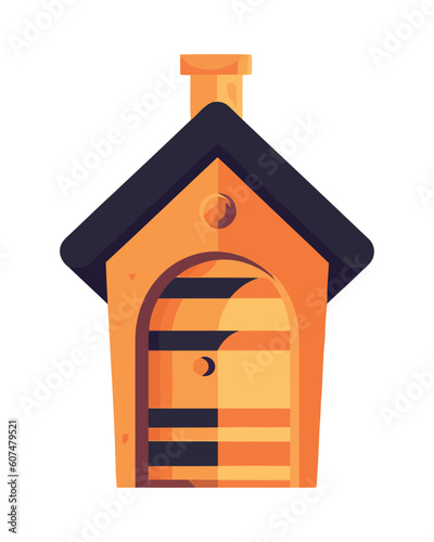 Cute cartoon birdhouse symbolizes nature