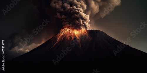 Foto Volcano eruption landscape