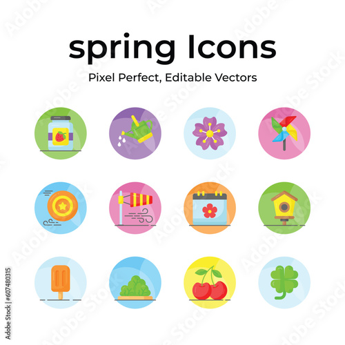 Grab this beautifully designed spring vectors, farming, gardening and agriculture icons set © Creative studio 