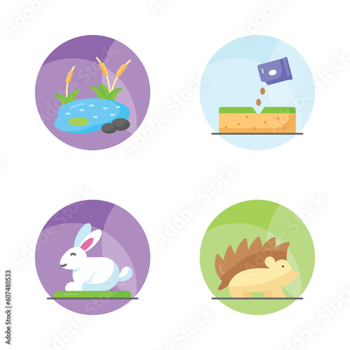 Check this beautifully designed spring vectors, farming, gardening and agriculture icons set