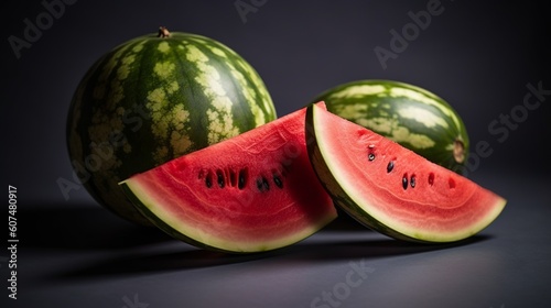 melancia fruta com fundo preto