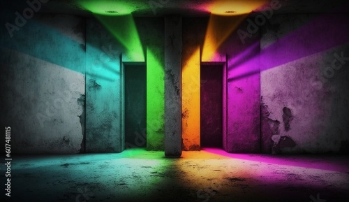 parede com luzes colorida