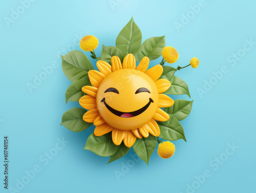 Funny sunflower emoticon for mental health day