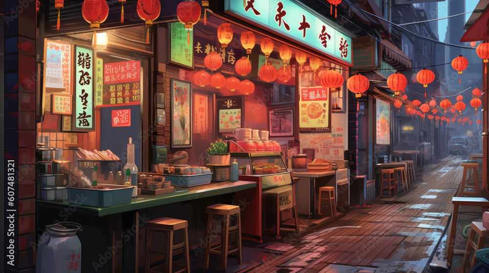 Illustration about travel and food in Taipei Taiwan