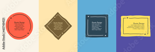 Vector illustration. Decorative backgrounds set. Design for business card, promotion, social media template, web banner. Text bubble. Modern 3d style. Ball, cube, cylinder shapes. Fashion offer season