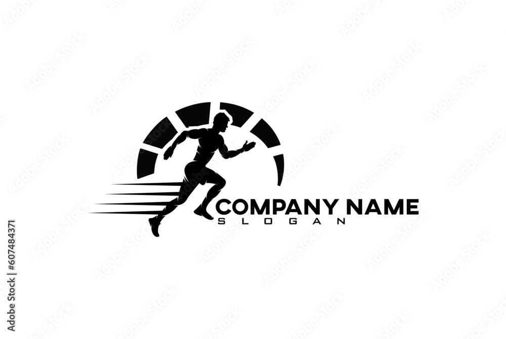 Running and Marathon Logo Vector