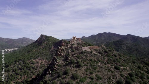 Aerial view of Castell del Real, Olocau, Valencia, Spain. photo