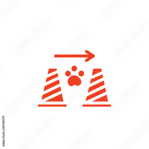 Arrow Paw Cone Solid Icon