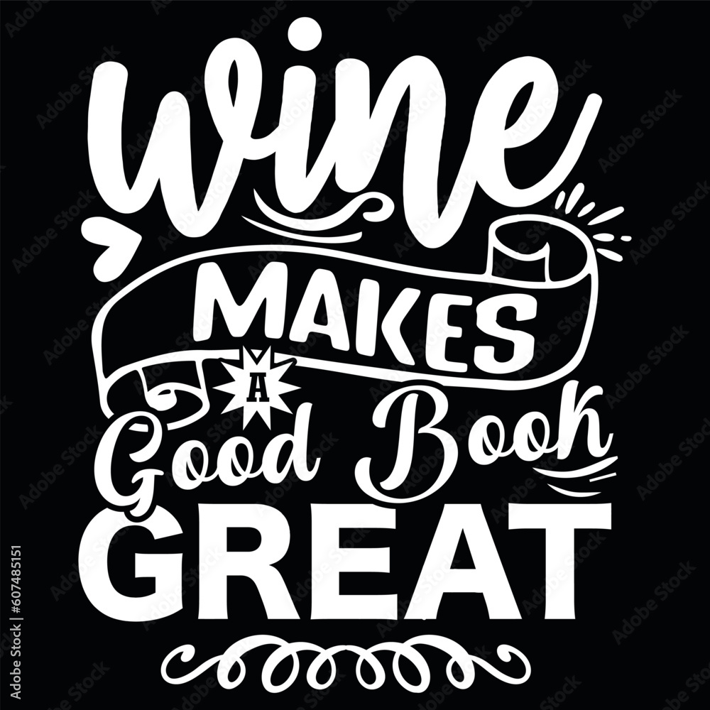 Wine & Books SVG Design
