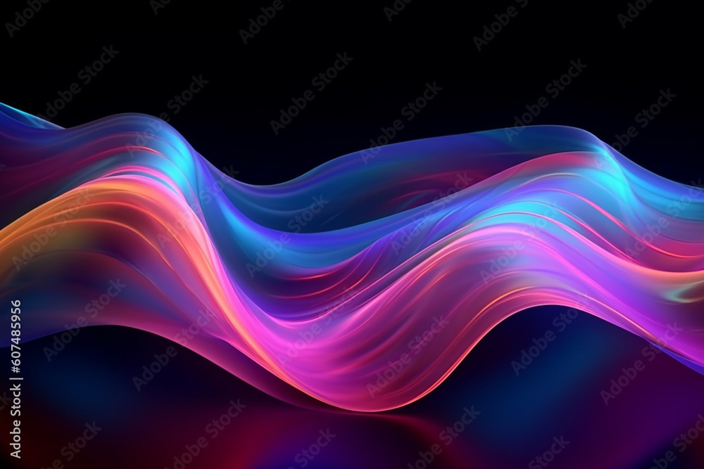 Abstract fluid background adorned with graceful wave-like shapes in enchanting shades of blue and purple. Ai generated Abstract fluid background adorned with graceful wave-like shapes in enchanting shades of blue and purple. Ai generated