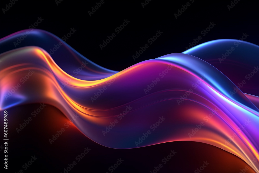 Abstract fluid background adorned with graceful wave-like shapes in enchanting shades of blue and purple. Ai generated Abstract fluid background adorned with graceful wave-like shapes in enchanting shades of blue and purple. Ai generated