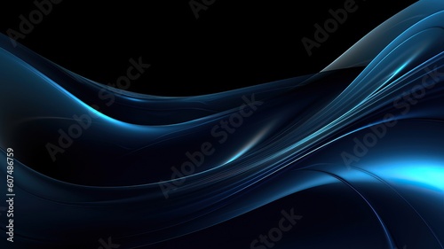 Blue fluid wave energy background, generative ai