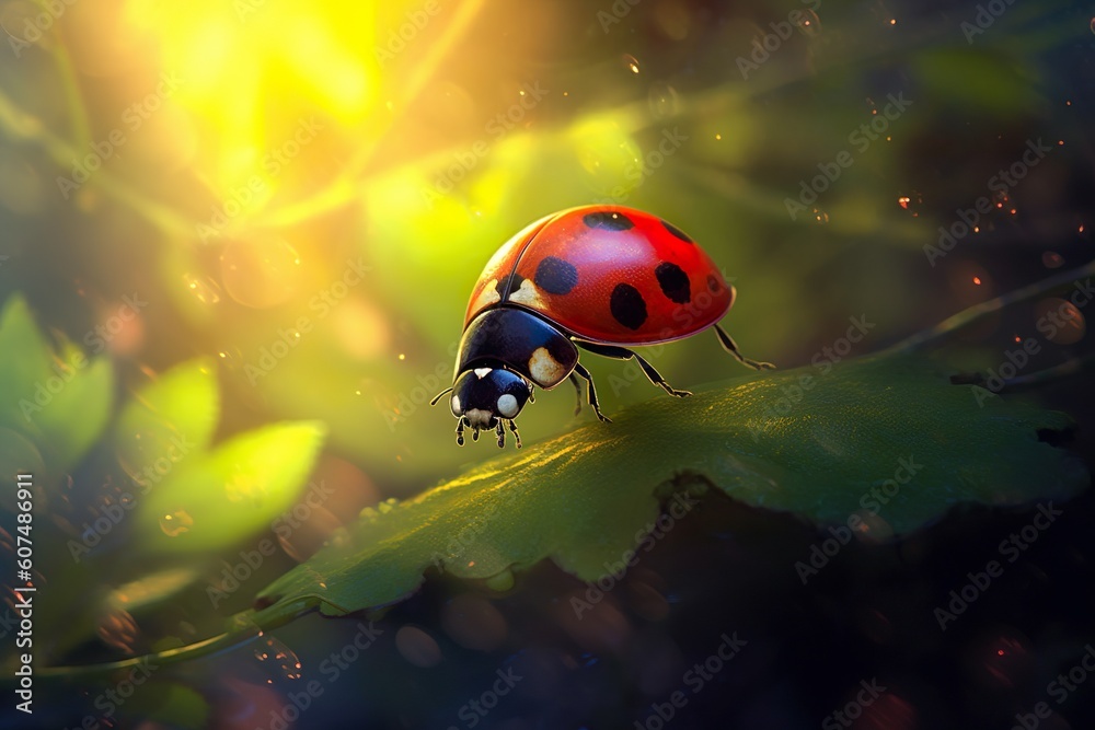 Fototapeta premium lady bug in wildlife made with generative ai technology