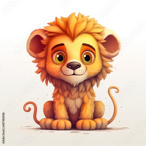 cute lion illustration for kid made with generative ai technology 