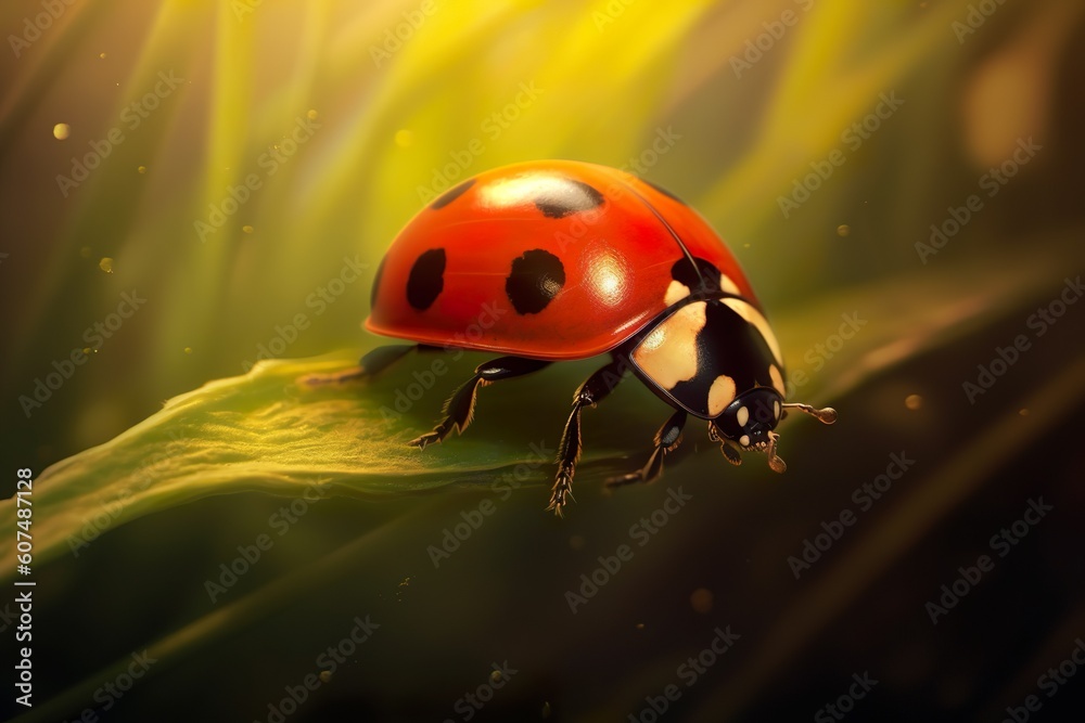 Fototapeta premium lady bug in wildlife made with generative ai technology