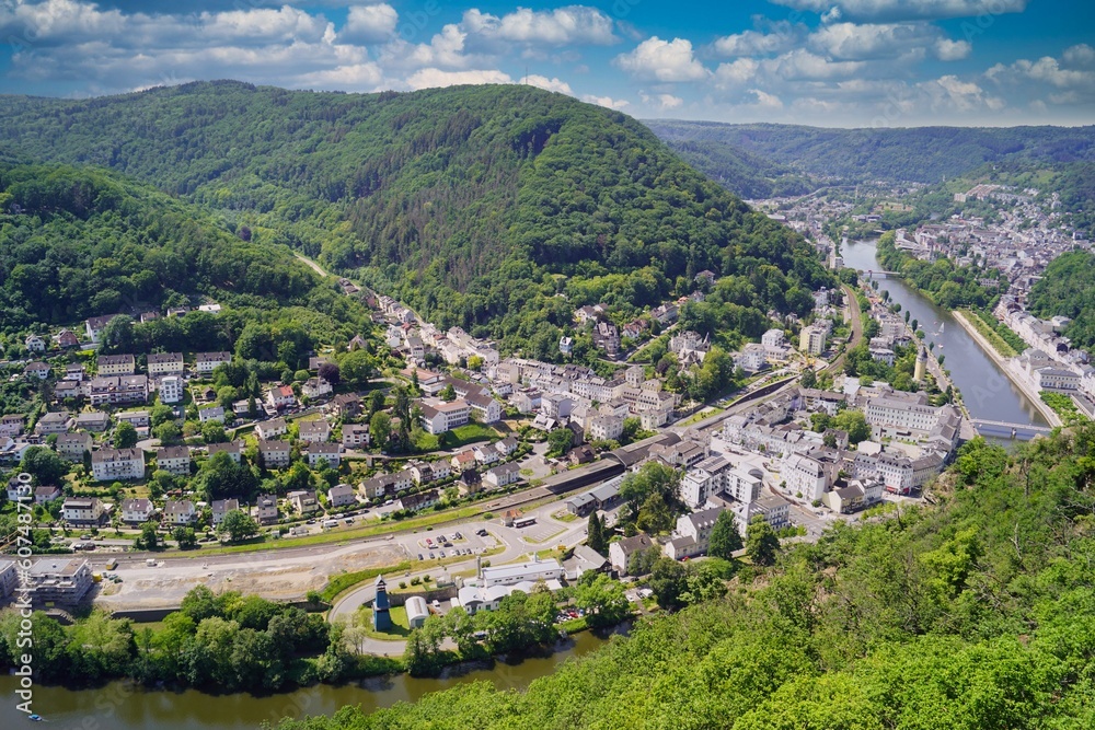 Blick auf die Unesco Weltkulturerbe Stadt Bad Ems in Rheinland-Pfalz