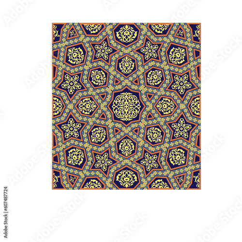 applied art of uzbekistan vector pattern of ceiling of nakshbandi mausoleum in bukhara photo