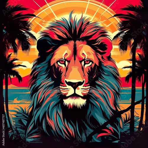 lion illustration ai generated