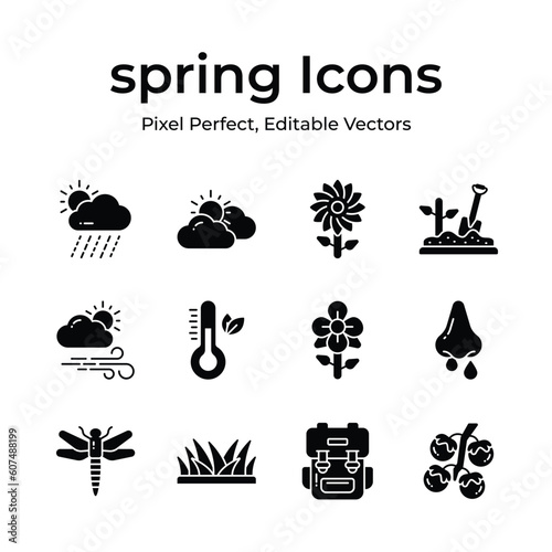 Check this beautifully designed spring vectors, farming, gardening and agriculture icons set