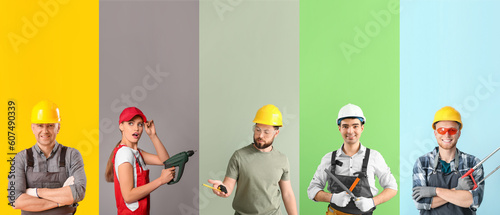 Group of carpenters on colo...