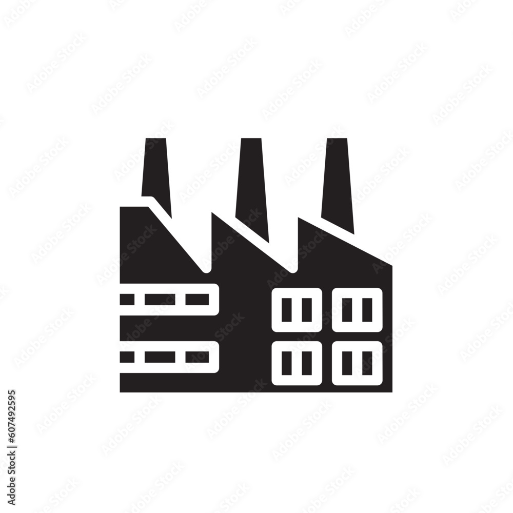 Factory Industrial Production Solid Icon Factory Industrial Production Solid Icon