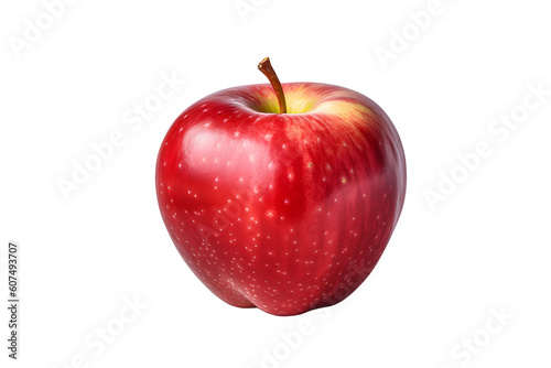 A red apple on a transparent background. Generative AI.