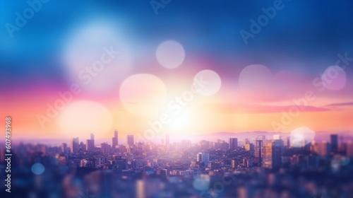 World Tourism Day concept  Abstract  view city on twilight color sky and clouds cityscape background  Generative AI
