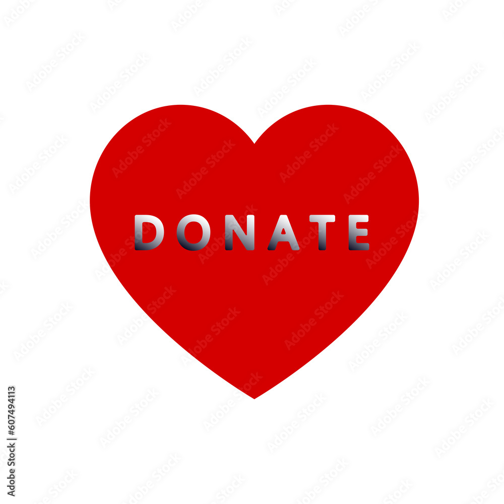 Charity icon, symbol of the heart, fund, donations, help, care.