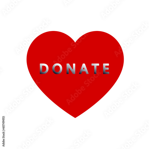 Charity icon, symbol of the heart, fund, donations, help, care.