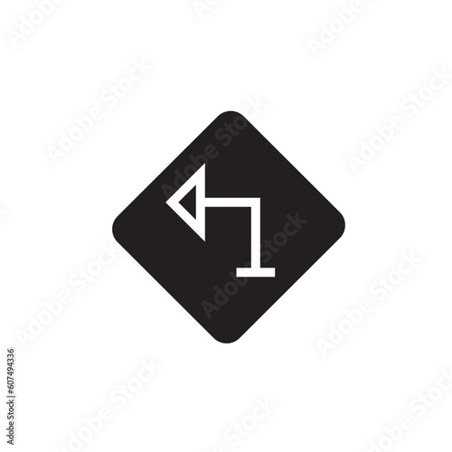 Free Download Left Right Turn Solid Icon - GFXLoad