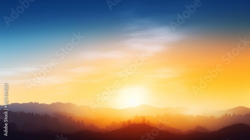 Sun light and mountain day sky sunset background, Generative AI © Raool