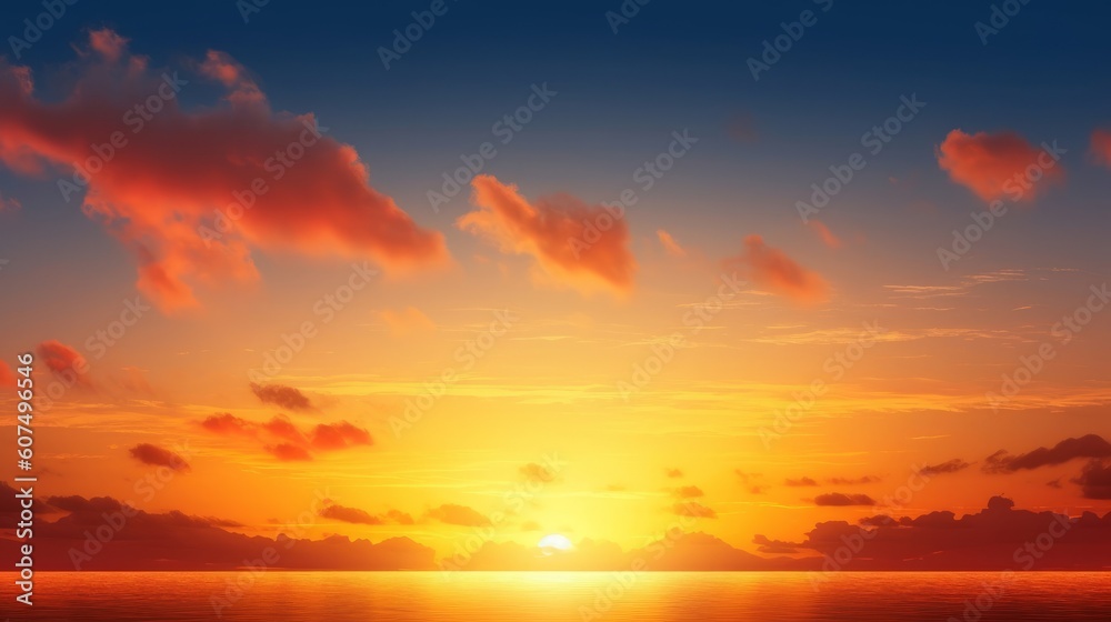 beautiful dramatic sunset background, Generative AI