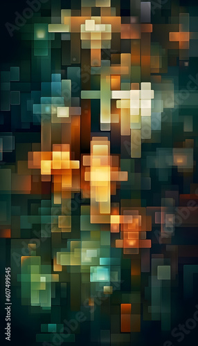 Pixelated Abstract Background, Squares and Rectangles