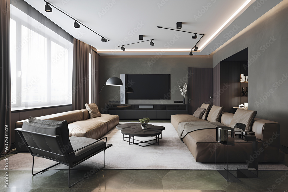 Classic style interior of living room in luxury house. AI generated Classic style interior of living room in luxury house. AI generated