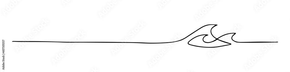 Handdrawn line of a sea wave. Abstract wave drawn with a continuous black  line. Vector illustration on white background. For design, social media,  print, wallpaper, logo. 24542319 Vector Art at Vecteezy