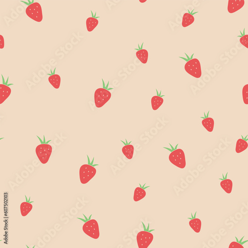 Vector abstract strawberries repeating pattern background.
