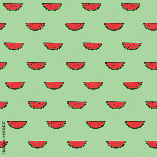 Vector abstract watermelons repeating pattern background.