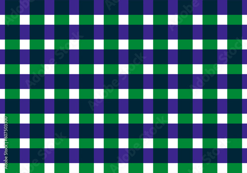 Patrón de vichi en cuadros azules, verdes y blancos photo