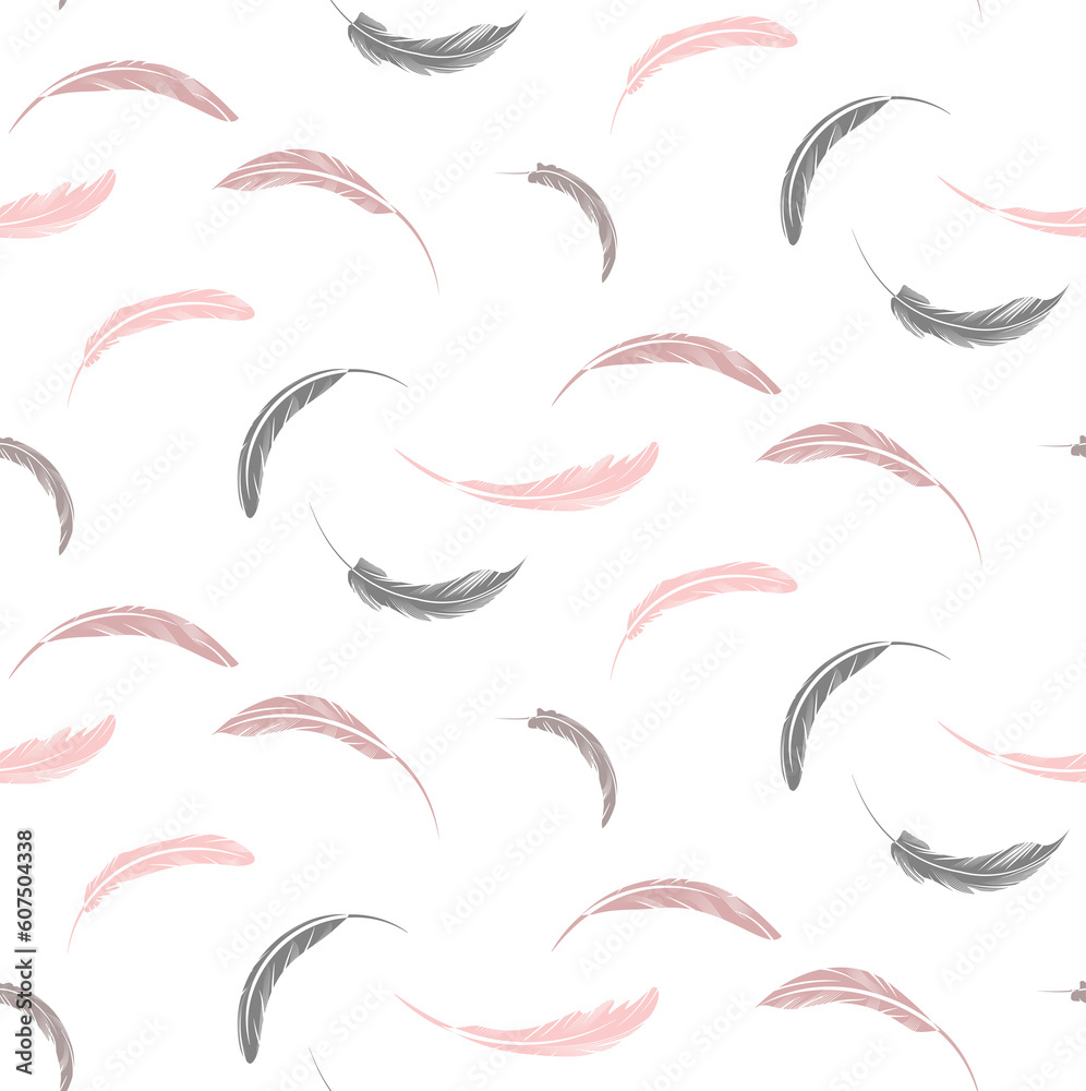 Fototapeta premium Beautiful Feather pattern seamless design background 