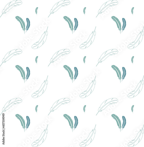Beautiful Feather pattern seamless design background 