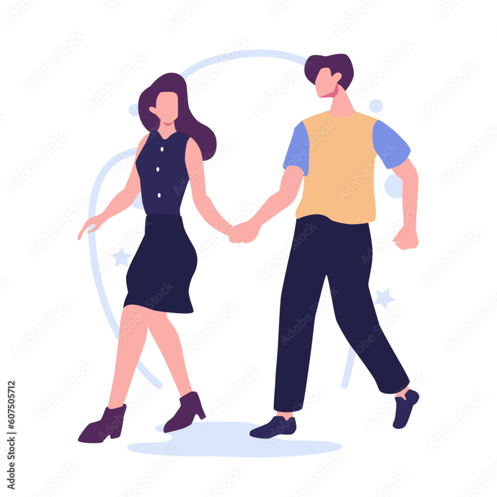 Romantic relationships flat style illustration vector design Romantic relationships flat style illustration vector design