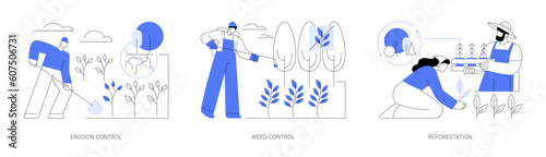 Environmental restoration abstract concept vector illustrations.